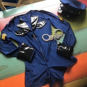Police Halloween romper costume with accessories